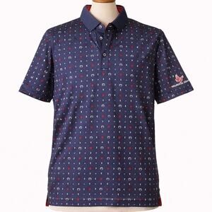 Greyson Monarch Beach Wolf Print Performance Polo Shirt Men’s Size M Golf